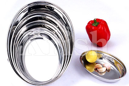 Stainless Steel Oval Curry Bowl, for Home, Hotel, Residential, Feature : Attractive Design, Buffet Specials