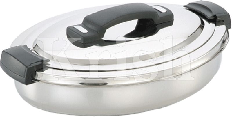 Coated Stainless Steel Oval Hot Pot, for Food Containing, Feature : Corrosion Proof, Durability, High Strength