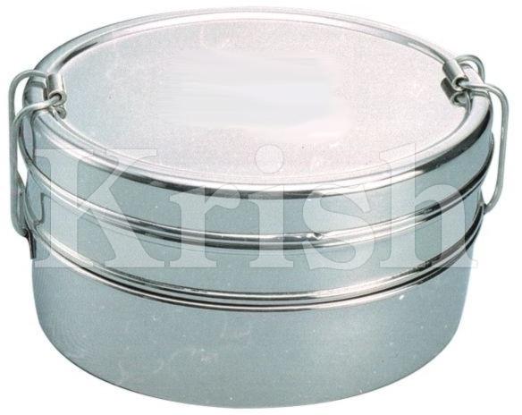 Round Steel Oval Lunch Box, for Packing Food, Size : Multisize