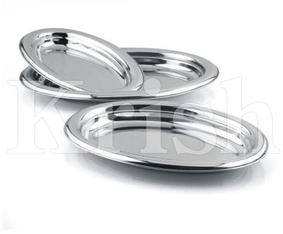 Plain Steel Oval Step Tray, for Serving