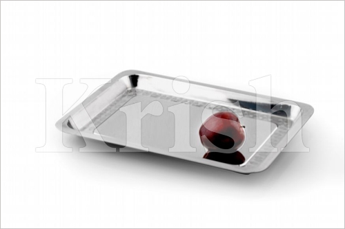 Stainless Steel Rectangular Deluxe Serving Tray, Feature : Anti Corrosive, Anti Tarnish, High Quality