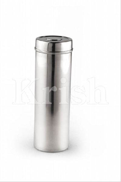 Round Polished Stainless Steel Regular Pasta Canister, for Packaging Use, Storage Use, Pattern : Plain