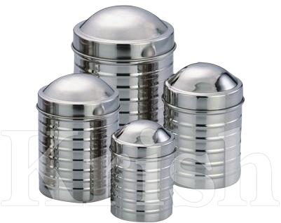 Ribbed Canister with Dome Cover