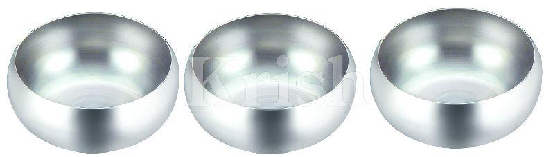 Polished Stainless Steel Round Snack Bowl, for Serving Food, Pattern : Plain