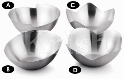 Round Non Coated Stainless Steel Snack Bowl