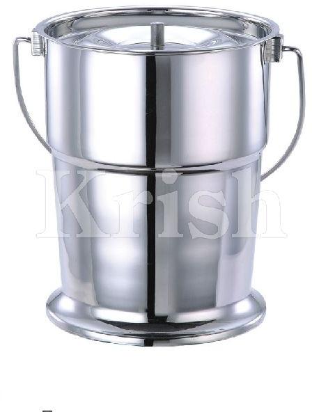 Polished Plain Steel Sofia Bucket, Shape : Round