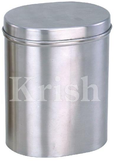 Polished Stainless Steel Square Canister, for Packaging Use, Storage Use, Pattern : Plain