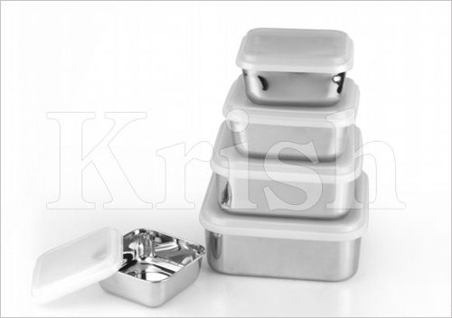 Steel Square Storage Bowl, for Packing Food, Feature : Biodegradable, Disposable, Durable, Eco Friendly