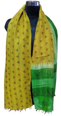 Women Hand Stitch Silk Scarve, Color : Multi Colour