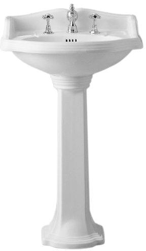 Glossy Plain Ceramic Pedestal Wash Basin, Color : White