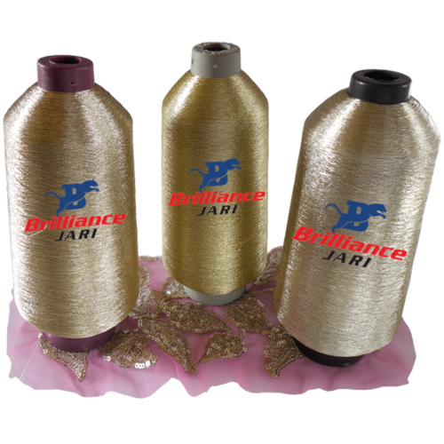 Briiliance Jari embroidery zari thread, Pattern Raw White, Color