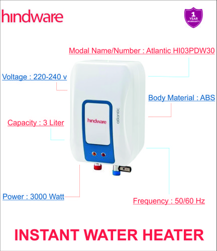 Hindware Instant Water Heater, Voltage : 220-240 V