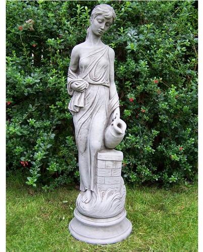 Marble Roman Lady Statue, for Exterior Decor, Color : Metallic Grey