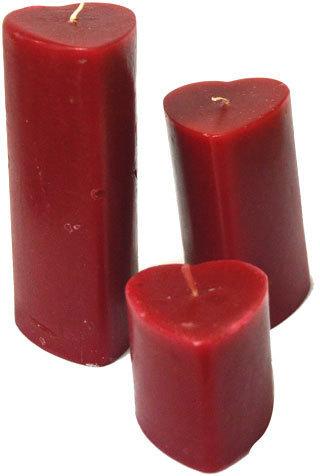 Wax Red Heart Candle