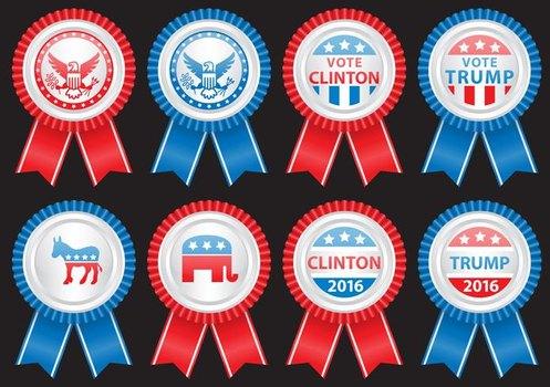  Plastic election badges, Size : 58mm