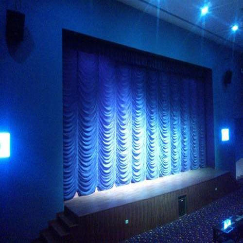 Velvet Horizontal Motorized Auditorium Curtain System, Color : Blue, Customized