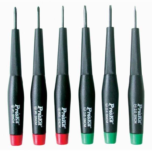 PRECISION SCREWDRIVER SET 6 PC FLAT PHILLIPS