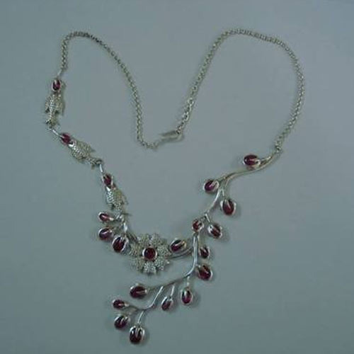 designer silver necklace