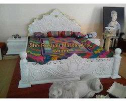 White Marble Bed, Size : 6 x 6 x 5 feet