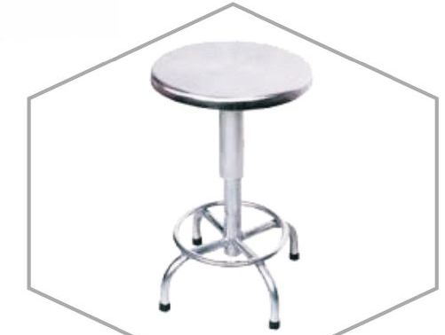 Polished Stainless Steel Revolving Stool, for Clinic, Pattern : Plain
