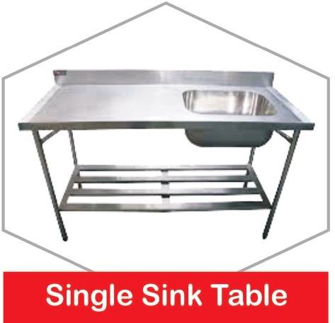 Stainless Steel Single Sink Table, Feature : Without Faucet