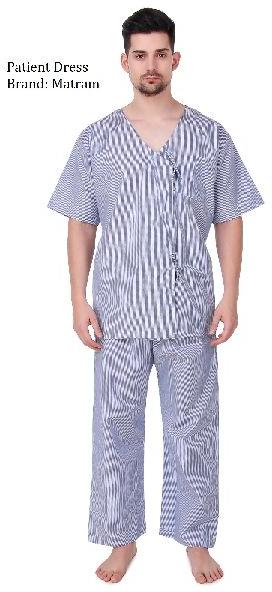 Brand Striped Stitched Mix Of Polyester Patient Dress, Gender : Male