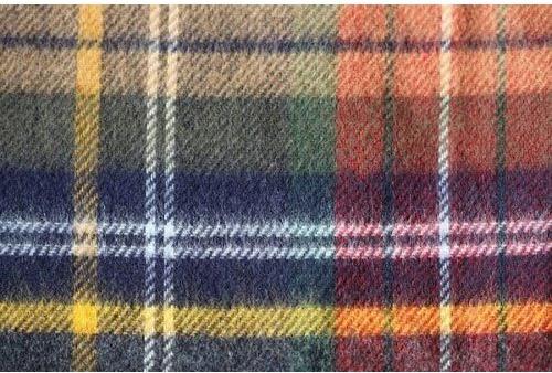 Multicolor Checkered Wool Blend Fabric