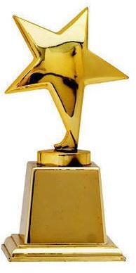 Custom Shape Metal Gold Plated Award Trophy