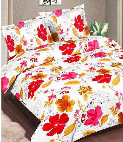 Saravana Floral Bed Sheet Set, Pattern : Printed