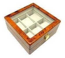 Wooden watch display case, Shape : Square