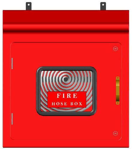 Carbon Steel Fire Hose Box, Color : Red