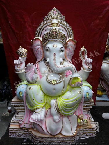  Bal Ganesha Marble Statue, Color : white