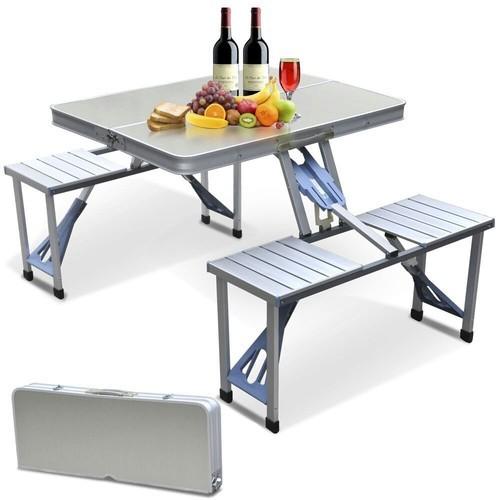 Folding picnic table, Color : Silver
