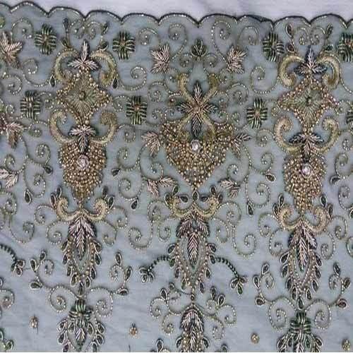 Chain Stitch Embroidered Fabric, Width : 35-36