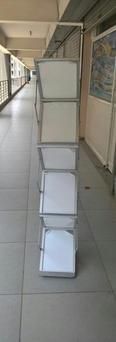 Aluminium Brochure Stand, Color : White