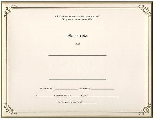 Printed Certificate