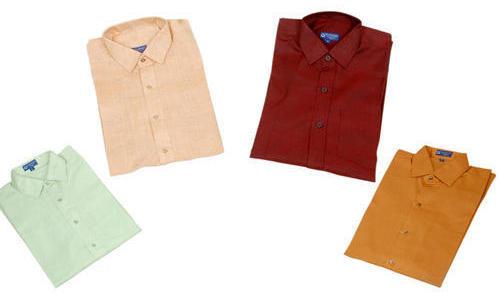 Men Khadi Shirts, Pattern : Plain