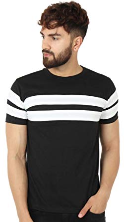 Striped Cotton Mens Round Neck T-Shirt, Size : L, XL