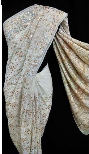 Chikan Sarees, Occasion : Party Wear, Casual Wear, Wedding Wear, Formal Wear, Festive Wear