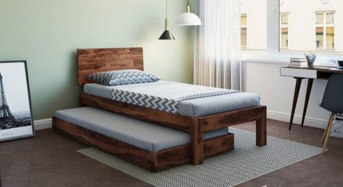 Commercial hardwood Ply Wooden Finish Single Bed at Rs 21,000 / Piece ...