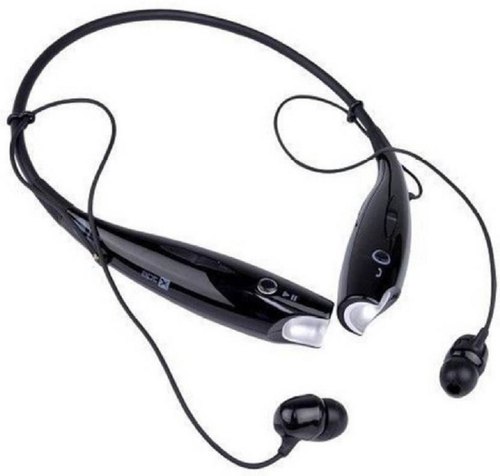 Plastic Neckband Bluetooth Headphones, Color : Black