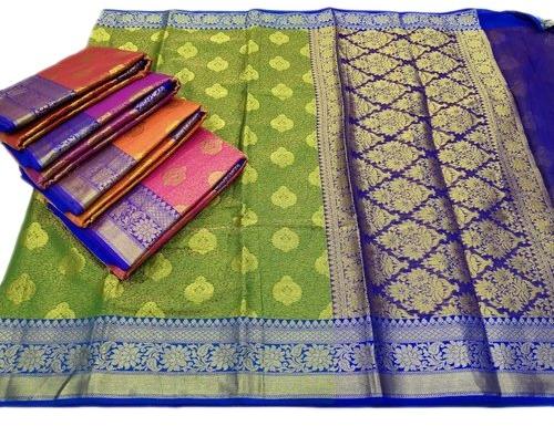 Border Tissue Silk Saree, Saree Length : 6.3 m (with blouse piece)