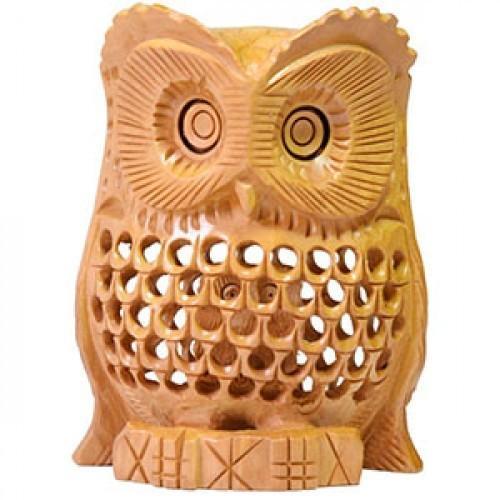Polished Wooden Owl Statue, for Garden, Home, Style : Antique
