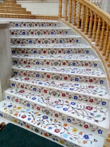 Polished Marble Inlay Staircase