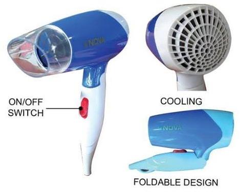 Nova Plastic Foldable Hair Dryer, Power : Ac