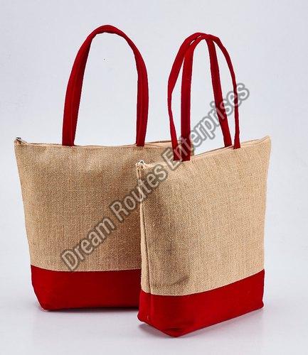 Jute Ladies Handbag, for Formal, Party, Pattern : Plain