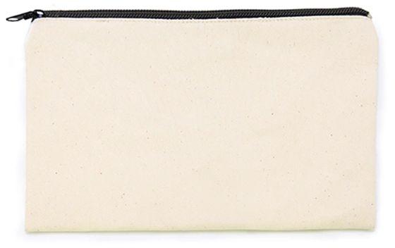 Plain Cotton Canvas Cosmetic Bags, Style : Zipper