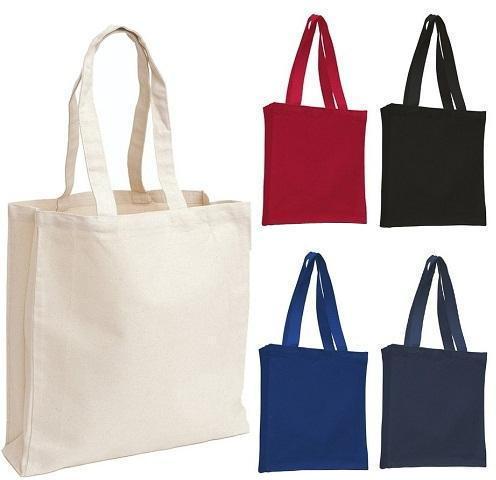 Plain Cotton Canvas Shopping Bags, Color : Multicolor