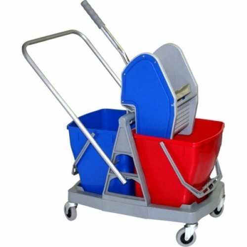 Double Bucket Wringer Trolley, for Big Hall, Hospital, Hotels, Capacity : 10-20ltr