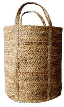 Round Jute Laundry Basket, Color : Natural Brown